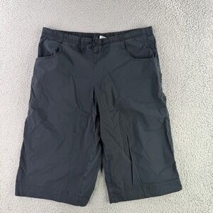 Be Present Yoga Shorts Womens Medium Black Elastic Drawstring Cotton Blend USA